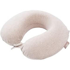 LMJ Travel Pillow Memory Pelēks smilškrāsas putas U spilvena galvas balsts Ērts kakla spilvens birojam, mājām, lidmašīnai (krāsa: bēša)