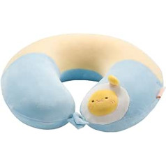 Cute children's travel neck pillow, memory foam travel pillow, suitable for sleeping pillow, plane, car, office and at home