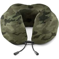 Foldable Travel Pillow, Memory Foam Neck Pillow, Head Pillow, Soft Pillow for Sleep, Aeroplane Car Home Use (Colour: Green)