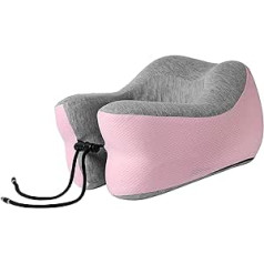 TEmkin Travel Pillow with Integrated Hood, Inflatable Neck Pillow for Flight and Car Trips