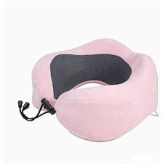 TEmkin Travel Neck Pillow atmiņas putu spilvens ar regulējamu siksnu un mīkstu pārsegu, kas ideāli piemērots braucieniem ar lidmašīnu, vilcienu un automašīnu