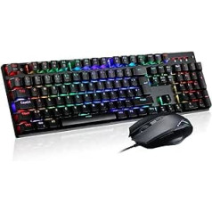 Teamwolf Mechanical Gaming Keyboard RGB Backlight 105 Keys and Mouse 4800 DPI Professional Combo (Red Switch)