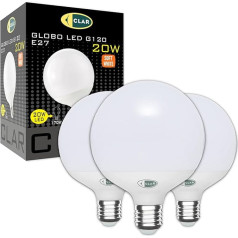 CLAR - LED spuldze 20W LED spuldze, liela LED spuldze, LED spuldze, lodveida, silti balta, 3000ºk (3 gab.)