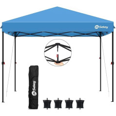 Sekey Pop Up Gazebo 3 x 3 Vandeniui atspari stabili žiemą atspari sulankstoma pavėsinė Camping Party Tent Garden Tent Foldable with 4 Sandbags for Festivals, Events, Picnics, Thicker Metal Supports, UV Protection