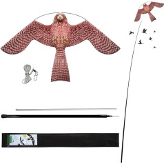 Laptony Bird Scarer Flying Kite Crops Farm Protector Bird Hawk Flying Kite ar 4m teleskopisko polu (Style A)