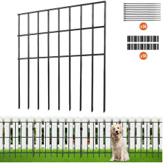 VEVOR 28 x Dekoratīvs dārza žogs 44 x 33 cm Metāla žogs Izgatavots no oglekļa tērauda Plug Fence 3,81 cm Spike Distance Suņu žogs Mesh Fence Metāla žoga paneļi Komplektā ietilpst montāžas materiāls