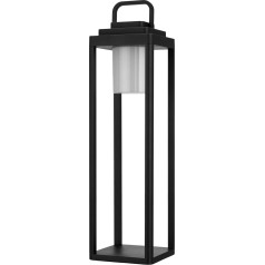 REV LED lampa Akumulatora laterna Alumīnija stilīga āra lampa ar aptumšošanas funkciju Augstums 50 cm 160 lm 2 W 4000 mAh IP65 melna