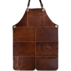 Angus Stoke Lenny Vīriešu ādas priekšauts - BBQ priekšauts un ēdiena gatavošanas priekšauts no īstas ādas - Vintage Patches Leather Apron