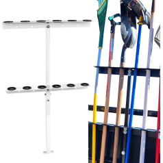 Cabtherlyn Landscape Hand Tool Rack for Truck Trailer, Vertical Hand Rack for Landscaping, Garage or Shed, Walls, 6 Tools for Shovels, Rakes, Hoes, White