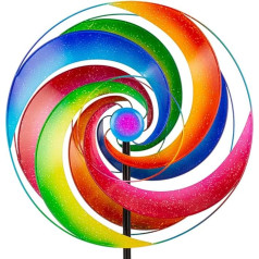 VEWOGARDEN Regenbogen-Windspiel für den Außenbereich, Metall, groß, kinetiska vēja skulptūra, Hofkunst, Windspiel für Hof und Garten (188 x 45 cm)