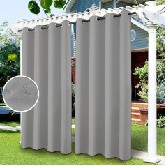 LiveGo āra vējtveris Wasserdicht, āra vējtveris Verdunkelungsvorhang mit Ösen, vējtveris Blickdicht für den Gartenlaube, Schiebetür, Pergola, privātmāja Wärmeisoliert (1 Stück, 254 * 213cm, Hellgrau)