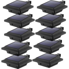 KEENZO LED Solar Gutter Light, солнечные фонари для наружного освещения, 25 светодиодов, автоматическое включение/выключение, черный, теплый белый свет (