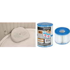 Intex PureSpa virpuļvannu piederumi - Plastmasas sēdeklis ar regulējamu augstumu - 47 x 36 x 22 cm - smilškrāsas & PureSPa virpuļvannu piederumi - filtru kasetne - tips S1 - 2 gab. iepakojumā