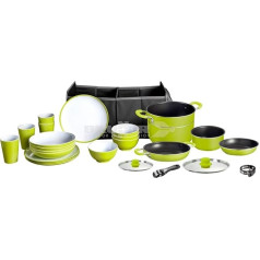 BRUNNER Juniper MEPOBOX 16 + 9 Camping Cookware + Melamine Crockery Set