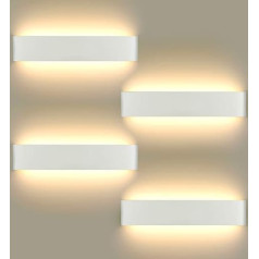 Pack of 4 Wall Light LED 16 W Wall Light āra iekštelpu moderns sienas apgaismojums IP65 ūdensizturīgs Ietver LED plāksni 110 V-260 V āra, vannas istabai, viesistabai, kāpnēm, gaiteņa sienas apgaismojumam, Warm