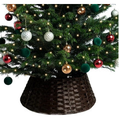 RELSY Willow Christmas Tree Skirt, коричневый/черный, корзина для елки, юбка для елки, ротанг, юбка для елки любого размера (большая, черный/коричневый)