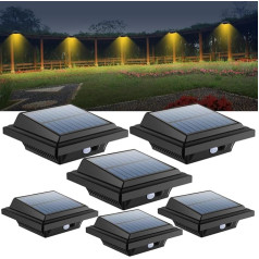 BILLION DUO Gutter Solar Light ar kustības sensoru 40 LED saules gaismas diodes āra apgaismojumam Melns dārza apgaismojums Silti balta saules gaisma 3W PIR drošības sienas gaisma Āra lampa garāžai, terasei, patio