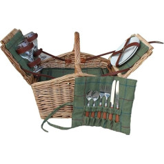 Red Hamper 2 Person Schmetterling Lidded Ausgestattet Wicker Picknickkorb