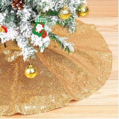 Liela eglītes svārki Zelta Sequin Tree Skirt Ornaments 48 collu Ziemassvētku eglītes svārki svētku ballīšu rotājumiem