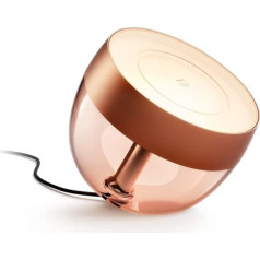 Philips Hue White & Colour Ambiance Iris galda lampa Copper Special Edition 520 lm, ar iespēju regulēt apgaismojumu, 16 miljoni krāsu, kontrolējama ar lietotni, saderīga ar Amazon Alexa (Echo, Echo Dot)