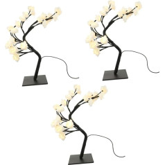 OSALADI Rose Tree Lights Kāzu dekorēšana Interjera apgaismojums dekorēšanai LED galda lampas Gaismas koku dekori Guļamistabas galda lampas Naktsgaismas galda lampas LED koka lampa Pack of 3