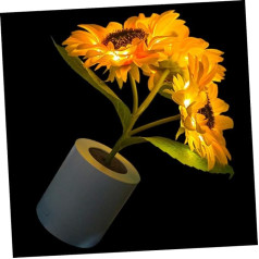 OSALADI Blumenornamente Sonnenblumen-LED-Lampe Schreibtischlampen Nachttischlampen Vintage-Dekor Pflanzendekor dekorative Tischlampe simulierte Sonnenblumenlampe Topfpflanze Nachtlicht