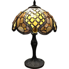 Bieye L30817 Baroka misiņa lodīšu ķēdes galda lampa Tiffany stila vitrāžas galda lampa lauku mājas viesistabai Mājas dekorēšanai