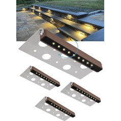 SMY Lighting Pack of 4 17,3 cm 2,5 W LED Hardscape Apgaismojums, IP68 ūdensizturīgs 12V-36V zemsprieguma AC/DC siltā baltā 2700K Hardscape Apgaismojums āra apmetuma apgaismojums Āra ainavu apgaismojums