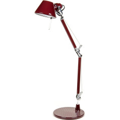 Paul Lindberg x Artemide Tolomeo Micro Special Edition - augstas kvalitātes vintage alumīnija galda lampa ar galda pamatni un diametru 17 cm - retro galda lampa - lasāmviela melns, sarkans, glancēts