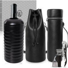 Open The Wine Gifts for Women - Wine Accessories Gifts for Wine Lovers - Chic Wine Bag, Cooler, Thermos, Aerator, Stopper, Corkscrew - Wine Bottle Tote Bag for Travel, Picnic