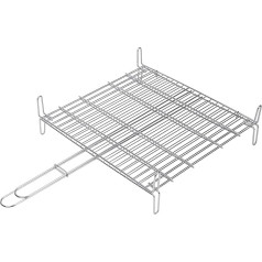 Sauvic 02686-Doppelter Grillrost aus 304 Edelstahl, 50x88,5x15,5 cm