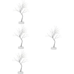 OSALADI Pack of 4 Tree Lights Mini galda lampas Kāzu apdare Ēdamistabas galda apdare Pasaku koka nakts gaisma Koks Mākslīgais koks LED nakts gaisma Galda nakts lampa Spīdēt