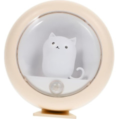 OSALADI Wiedenaerafladbare kustības sensora nakts gaisma Cat Night Light Cat Lamp for Kitchen Hallway Wardrobe Stairs Baby Room Yellow