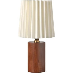 OSALADI Nachtlampe Tischlampe Plissee-Tischlampe Moderne Nachttischlampe Mit Holzsockel Schreibtisch-Leselampe Für Schlafzimmer Wohnzimmer Wohnheim Schlafzimmerlampe Vintage Tischlampe