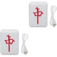 OSALADI Pack of 2 Tradicionālā Mahjong guļamistaba formas jaunums Mājas dekori iekštelpu Ziemassvētku galda dekoratīvā LED lampa atmosfēras USB bērniem Radošā modelēšana Mazā versija