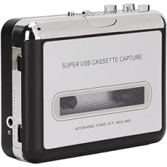 2 viename kasetės į MP3 keitiklį grotuvas, įrašymo įrenginys, nešiojamas Walkman kasetinis garso muzikos grotuvas, USB kasetinis grotuvas iš kasetės į MP3 su ausinėmis nešiojamam kompiuteriui