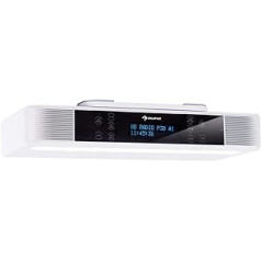 auna KR-140 Bluetooth Kitchen Radio - Undermount Radio, DAB+/FM Radio, 2 x 3 Watt RMS, Touch Display, Hands-Free Function, LED Cooking Surface Lighting, Alarm Functions, 40 Memory Slots, White