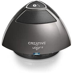 Creative 51MF8215AA001 Woof 2 Mini-Lautsprecher (Bluetooth 3.0, 3,5 mm AUX-Eingang) dunkelgrau/schwarz