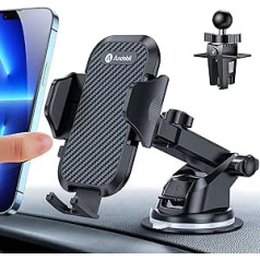 andobil Mobile Phone Holder Car 2022, ļoti stabils un triecienizturīgs, 3 vienā, 360° rotējošs piesūceknis, iPhone 14 Pro 13 12 11 Samsung utt.