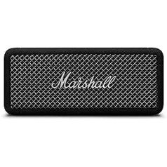 Marshall Emberton II pārnēsājamais Bluetooth skaļrunis, bezvadu, savienojams pārī, IP67 putekļu un ūdensizturīgs, vairāk nekā 30 stundu atskaņošanas laiks, ātra uzlāde, iekštelpu un āra skaļruņi — melns un tērauds