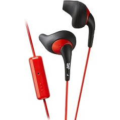 JVC HA-ENR15-BR-E In-Ear-Sport-Kopfhörer mit Fernbedienung und Mikrofon schwarz/rot