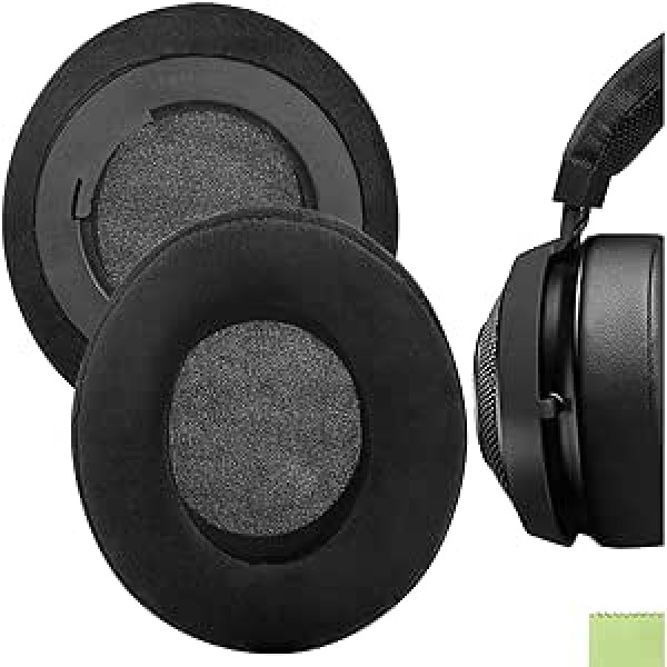 Geekria Comfort Velour Replacement Auss Pads for Razer Kraken Pro V2, 7.1 V2, 7.1 Chroma V2, Kraken Pro V2 Pewdiepie/Stormtrooper Headphones Ausu spilventiņi, Austiņu ausu spilventiņi, Ausu uzgaļu remonts (melni)