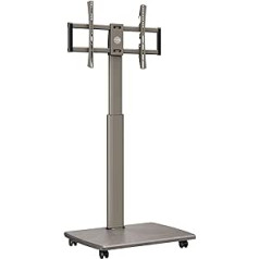 FITUEYES TV Bodenständer Rollbar mit Holzablage TV Standfuß TV Ständer Fernsehstand ar Rollen höhenverstellbar schwenkbar für 32 bis 70 Zoll Flachbildschirm bis zu 40kg. Maks. VESA. 400*600