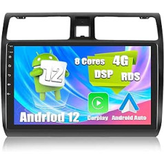 CAMECHO Android 12 automašīnas radio, kas paredzēts Suzuki Swift 2003.–2010. gadam, 8 kodolu 4G + 64 G automašīnas radio ar 10 collu ekrānu, Carplay Android Car Mirrorlink, DSP FM/AM/RDS Navi WiFi un 4G Bluetooth + atpakaļgaitas kamera