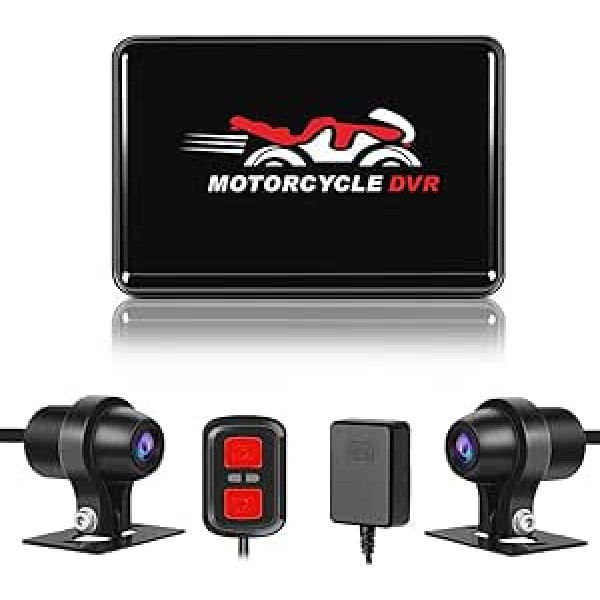 Grabadora de conducción de motocicleta vsysto WiFi, cámara delantera y trasera de Gran ángulo wdr necaurlaidīgs de todo EL Cuerpo HD 1080p 130°, GPS, grabación de circuito sin fisuras, sensor g...