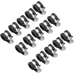 10mm Stainless Steel Cable Clamp, Durable Rubber Padded Metal Cable Clamps for Installing Pipe/Pipe or Wire Cable 15 Pack