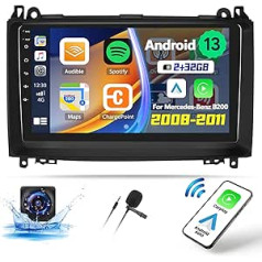 2G + 32G Android 13 Radio 2 DIN Carplay Android Car priekš Mercedes Benz Sprinter B200 W906 W639 AB Class W169 W245 2008-2011 Car Radio ar ekrānu 9 collu atbalsts Bluetooth/FM RDS/WiFi/GPS