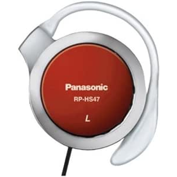 Panasonic RP-HS47E-R austiņas ar ausīm, īpaši plānas 14 Hz 24 kHz 30 mm sarkanas