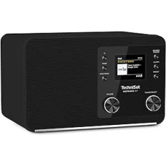 TechniSat DIGITRADIO 307 - DAB radio (DAB+, FM, papildu ieeja, austiņu ligzda, iecienītākā atmiņa, modinātājs, izslēgšanās taimeris, pulksteņa un datuma displejs, 5 W RMS mono skaļrunis) melns, viens izmērs