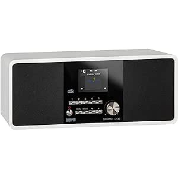 Imperial DABMAN i200 interneta / DAB+ radio (Stereo skaņa, interneta radio / DAB+ / DAB / FM, Wi-Fi, LAN, Aux-In, Line-Out, Austiņu izeja, Spotify), Balts